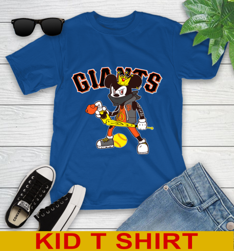 San Francisco Giants MLB Baseball Mickey Peace Sign Sports Youth T-Shirt 9