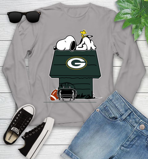 Green Bay Packers NFL Football Snoopy Woodstock The Peanuts Movie Youth Long Sleeve 5