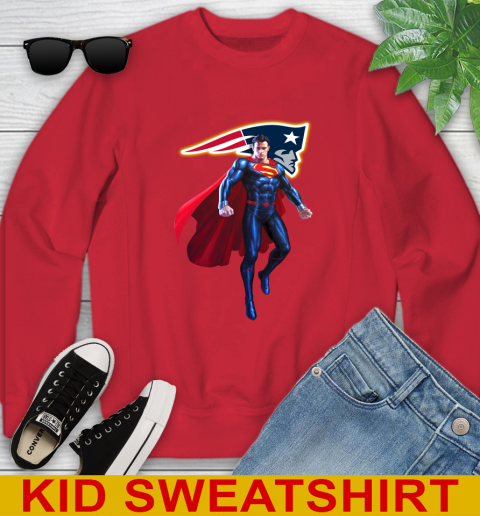 NFL Superman DC Sports Football New England Patriots Youth Sweatshirt 8