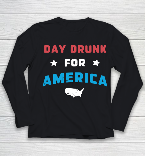 Beer Lover Funny Shirt DAY DRUNK FOR AMERICA Youth Long Sleeve