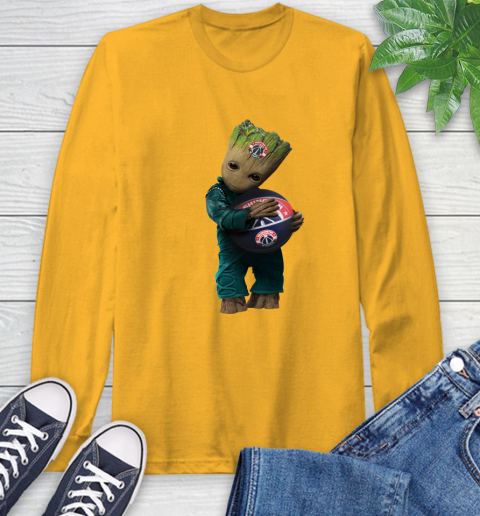 NBA Groot Guardians Of The Galaxy Basketball Sports Washington Wizards Long Sleeve T-Shirt 3