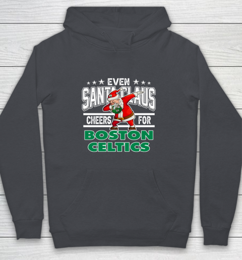 Boston Celtics Even Santa Claus Cheers For Christmas NBA Youth Hoodie 5