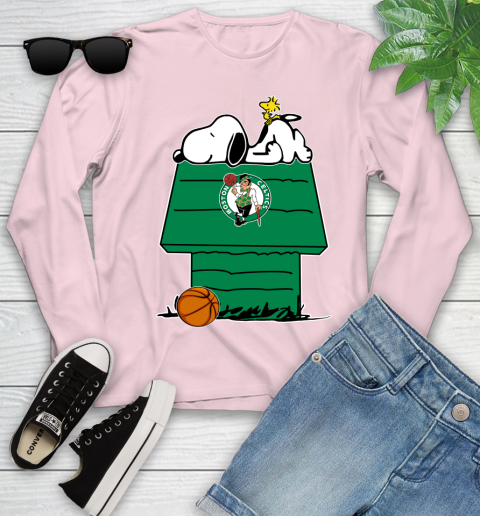 Boston Celtics NBA Basketball Snoopy Woodstock The Peanuts Movie Youth Long Sleeve 10