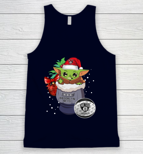 Brooklyn Nets Christmas Baby Yoda Star Wars Funny Happy NBA Tank Top 3
