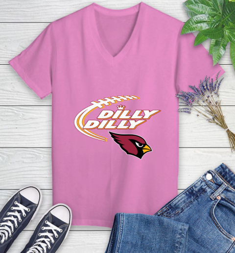 NFL Arizona Cardinals Dilly Dilly Football Sports Women's V-Neck T-Shirt 14