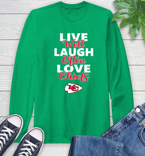 NFL Football Kansas City Chiefs Live Well Laugh Often Love Shirt Long Sleeve T-Shirt 9