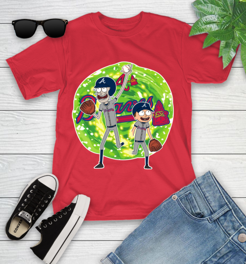MLB Atlanta Braves Rick And Morty Baseball Sports Youth T-Shirt 10