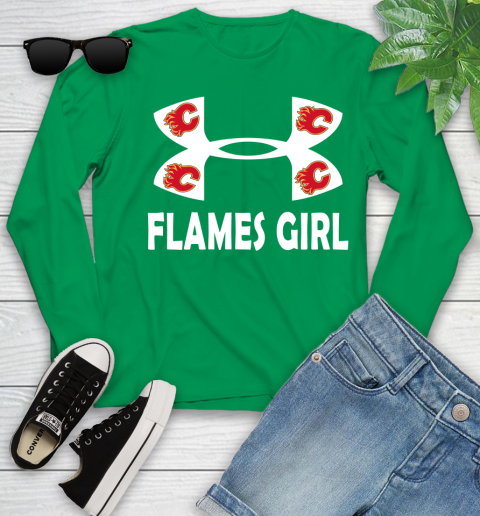 NHL Calgary Flames Girl Under Armour Hockey Sports Youth Long Sleeve 7