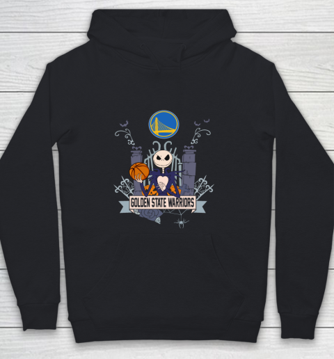 NBA Golden State Warriors Basketball Jack Skellington Halloween Youth Hoodie