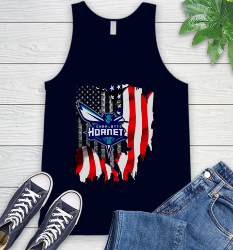 Charlotte Hornets NBA Basketball American Flag Tank Top 2