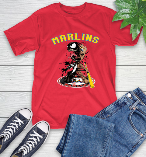 MLB Miami Marlins Baseball Venom Groot Guardians Of The Galaxy T-Shirt 10
