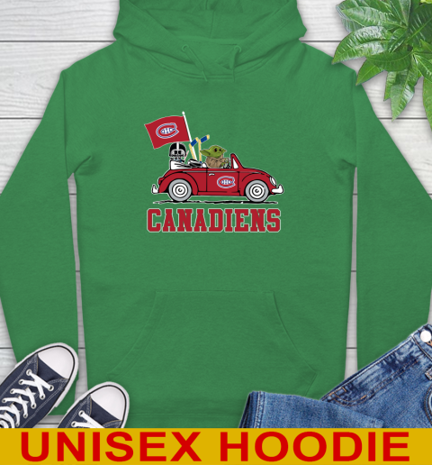 NHL Hockey Montreal Canadiens Darth Vader Baby Yoda Driving Star Wars Shirt Hoodie 8