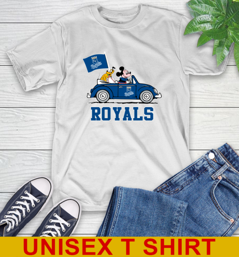 MLB Baseball Kansas City Royals Pluto Mickey Driving Disney Shirt T-Shirt