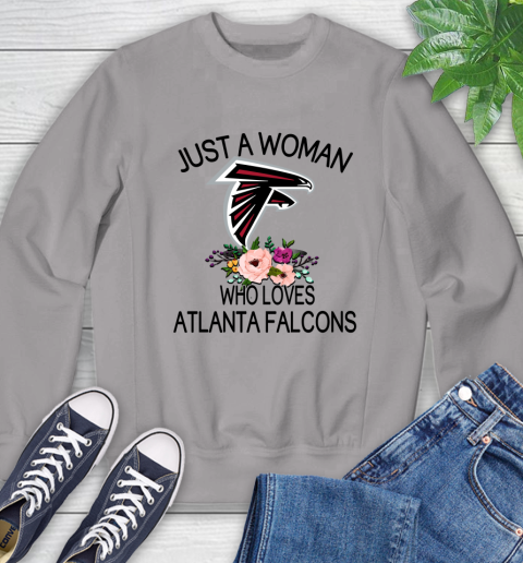 NFL Just A Woman Who Loves Atlanta Falcons Football Sports Sweatshirt 3