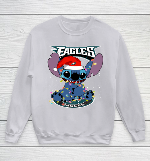 Philadelphia Eagles NFL Football noel stitch Christmas Youth Sweatshirt 2