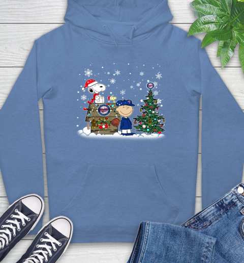 MLB Minnesota Twins Snoopy Charlie Brown Christmas Baseball Commissioner's Trophy Hoodie 11