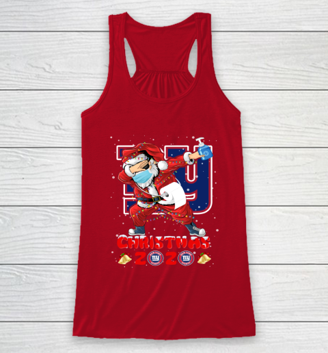 New York Giants Funny Santa Claus Dabbing Christmas 2020 NFL Racerback Tank 4
