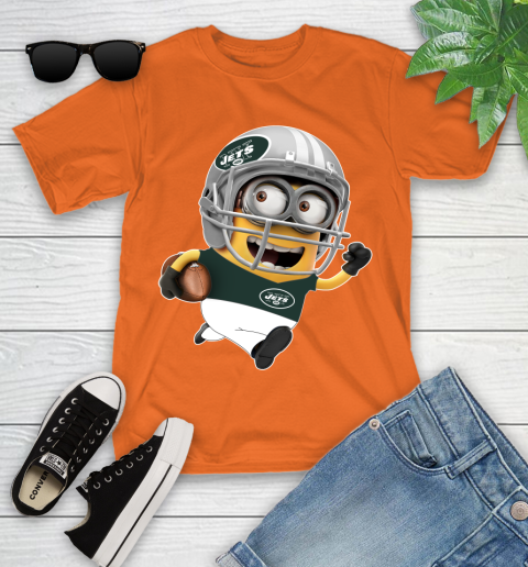 NFL New York Jets Minions Disney Football Sports Youth T-Shirt 7