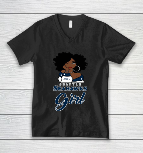 Seattle Seahawks Girl NFL V-Neck T-Shirt