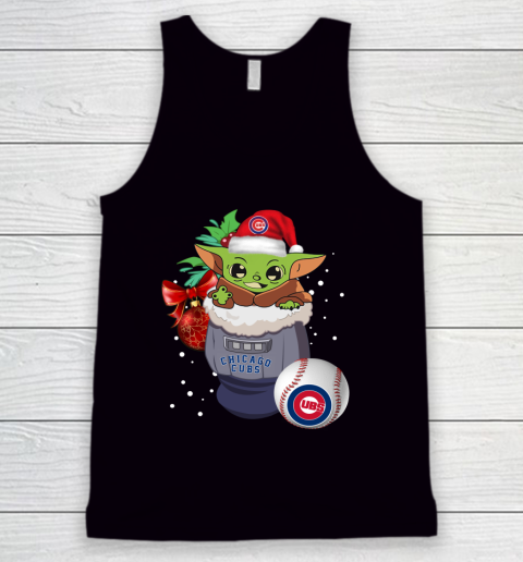 Chicago Cubs Christmas Baby Yoda Star Wars Funny Happy MLB Tank Top