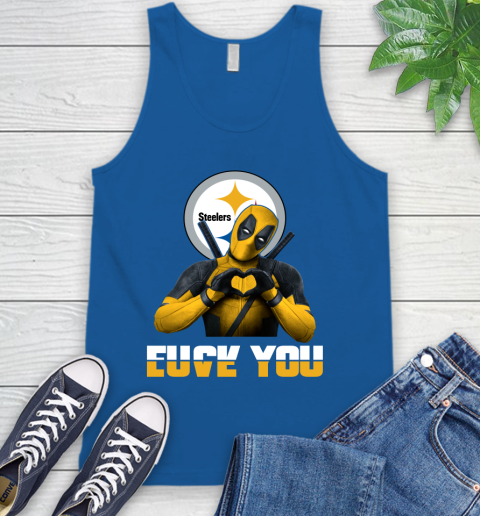 NHL Pittsburgh Steelers Deadpool Love You Fuck You Football Sports Tank Top 4