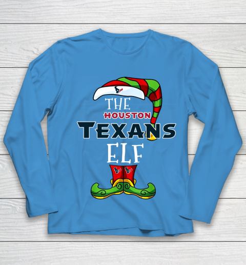 Houston Texans Christmas ELF Funny NFL Youth Long Sleeve 5