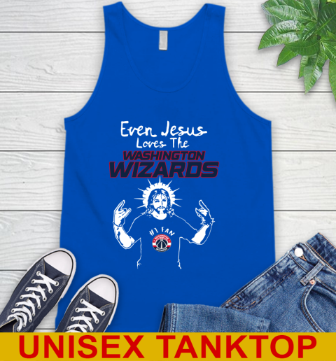 Washington Wizards NBA Basketball Even Jesus Loves The Wizards Shirt Tank Top 4