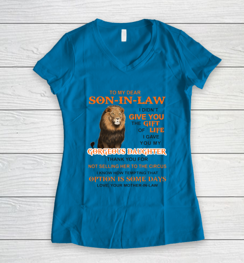 To My Dear Son In Law Women's V-Neck T-Shirt 4