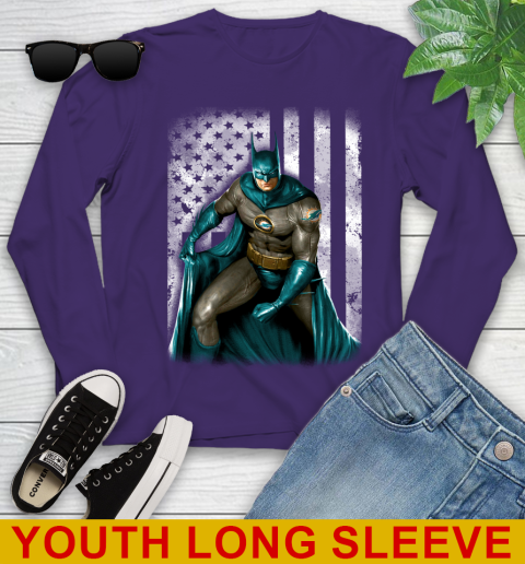 Miami Dolphins NFL Football Batman DC American Flag Shirt Youth Long Sleeve 4