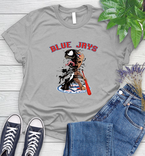 MLB Toronto Blue Jays Baseball Venom Groot Guardians Of The Galaxy Women's T-Shirt 5