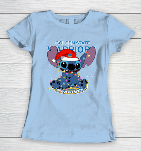 Golden State Warriors NBA noel stitch Basketball Christmas Women's T-Shirt 4