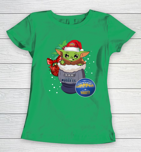 Denver Nuggets Christmas Baby Yoda Star Wars Funny Happy NBA Women's T-Shirt