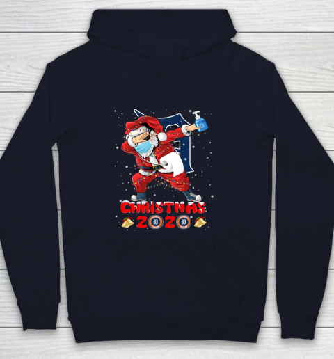 Detroit Tigers Funny Santa Claus Dabbing Christmas 2020 MLB Youth Hoodie 2