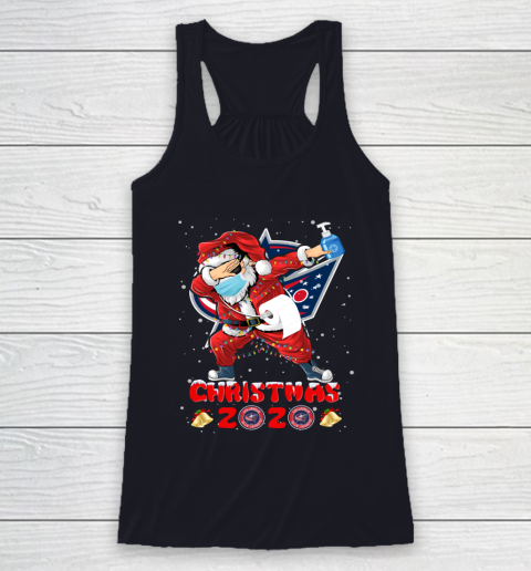 Columbus Blue Jackets Funny Santa Claus Dabbing Christmas 2020 NHL Racerback Tank 7