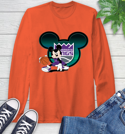 NBA Sacramento Kings Mickey Mouse Disney Basketball Long Sleeve T-Shirt 5