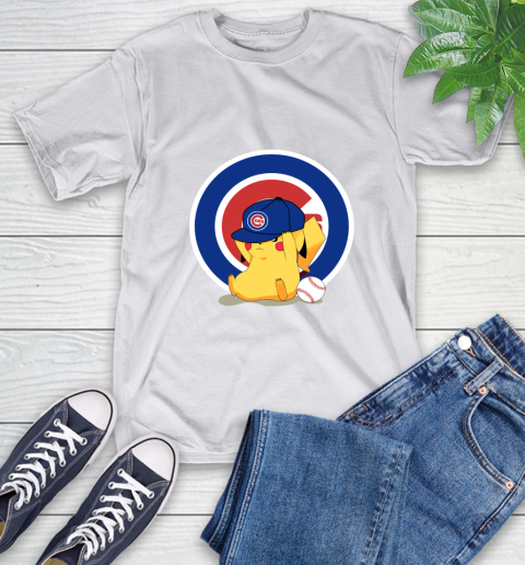 MLB Pikachu Baseball Sports Chicago Cubs T-Shirt 12