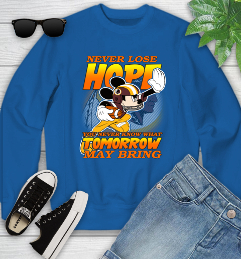 Washington Redskins NFL Football Mickey Disney Never Lose Hope Youth Sweatshirt 7