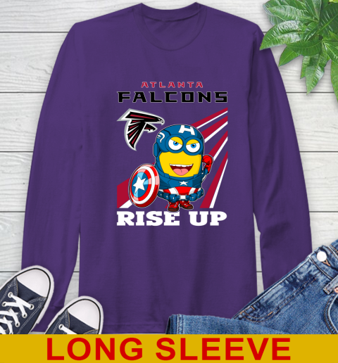 NFL Football Atlanta Falcons Captain America Marvel Avengers Minion Shirt Long Sleeve T-Shirt 5