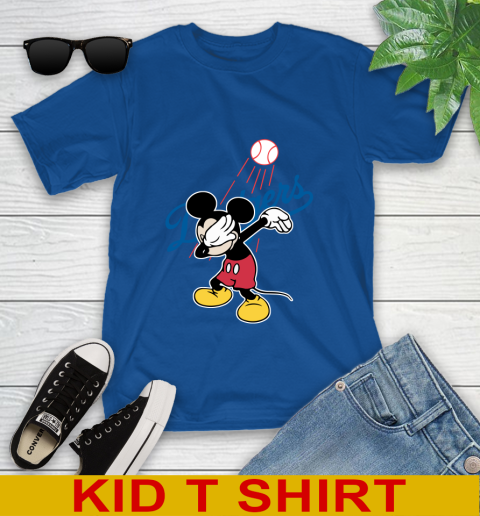 Los Angeles Dodgers MLB Baseball Dabbing Mickey Disney Sports Youth T-Shirt 9