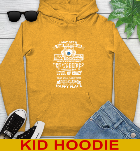 Golden State Warriors NBA Basketball If You Mess With Me While I'm Watching My Team Youth Hoodie - Image 3
