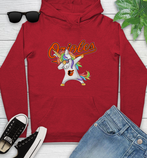 Baltimore Orioles MLB Baseball Funny Unicorn Dabbing Sports Youth Hoodie 11