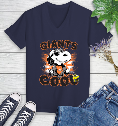 MLB Baseball San Francisco Giants Cool Snoopy Shirt Women's V-Neck T-Shirt 10