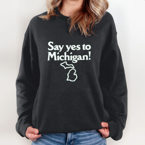 Sufjan Stevens Wearing Say Yes To Michigan Sweatshirt