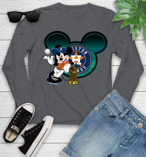 MLB Houston Astros The Commissioner's Trophy Mickey Mouse Disney Youth Long Sleeve 8