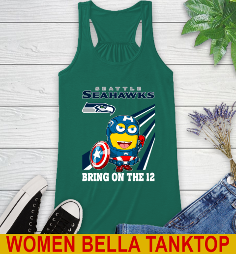 NFL Football Seattle Seahawks Captain America Marvel Avengers Minion Shirt Racerback Tank 5