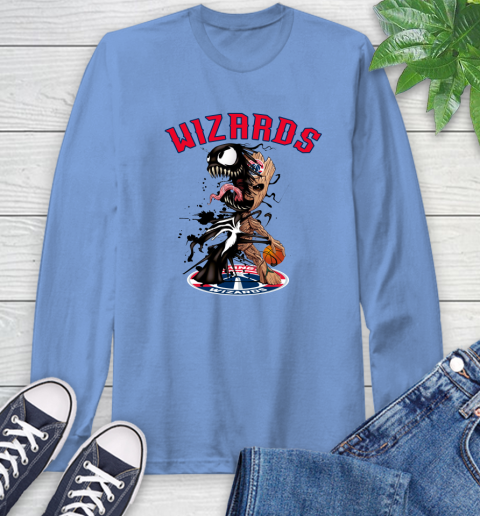 NBA Washington Wizards Basketball Venom Groot Guardians Of The Galaxy Long Sleeve T-Shirt 11