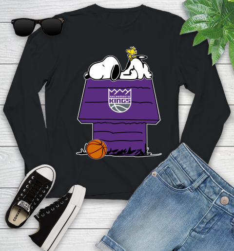 Sacramento Kings NBA Basketball Snoopy Woodstock The Peanuts Movie Youth Long Sleeve 2