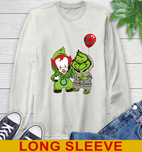 Indianapolis Colts Baby Pennywise Grinch Christmas NFL Football Long Sleeve T-Shirt 12