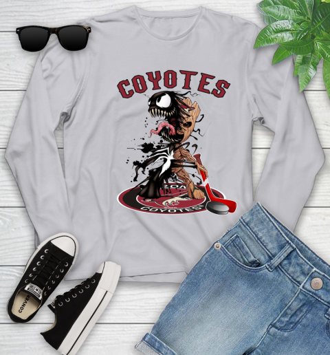 NHL Arizona Coyotes Hockey Venom Groot Guardians Of The Galaxy Youth Long Sleeve 5