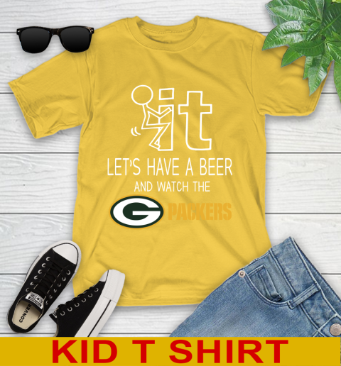 Green Bay Packers Football NFL Let's Have A Beer And Watch Your Team Sports Youth T-Shirt 9